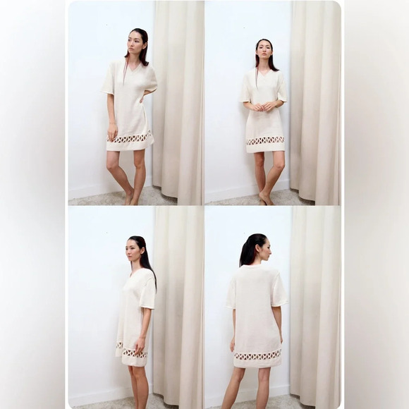 Kordal Interlock Mini Sweater Dress Black 100% Alpaca Wool Sustainable Luxury - Picture 4 of 13